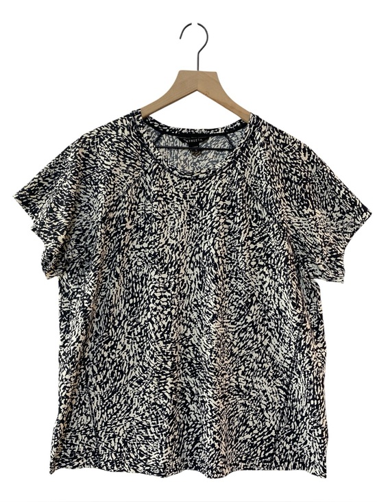 Athleta Tops - Athleta Ultimate Train T-shirt Size L Windstorm Black/White Lightweight Silky